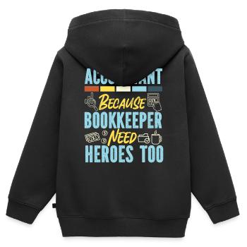 Comptable Comptable Comptable - Sweat Premium à capuche zippé enfant bio - noir - Dos - AI Model Kid Male (0cm)