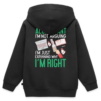 Comptable Comptable Comptable - Sweat Premium à capuche zippé enfant bio - noir - Dos - AI Model Kid Male (0cm)