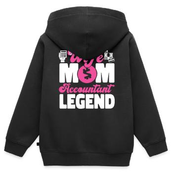 Comptable Comptable Comptable - Sweat Premium à capuche zippé enfant bio - noir - Dos - AI Model Kid Male (0cm)