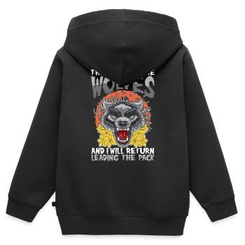 Throw Me To The Wolves And I Will Return Leading - Kinder Premium Organic Zip Hoodie - Schwarz - Hinten - AI Model Kid Male (0cm)