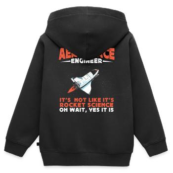 Luft- Und Raumfahrtingenieur, Raketenwissenschaft - Kinder Premium Organic Zip Hoodie - Schwarz - Hinten - AI Model Kid Male (0cm)