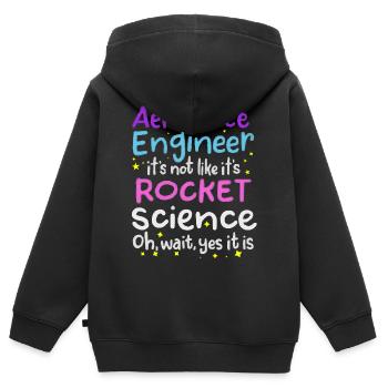 Luft- Und Raumfahrtingenieur, Raketenwissenschaft - Kinder Premium Organic Zip Hoodie - Schwarz - Hinten - AI Model Kid Male (0cm)