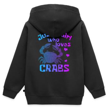 Crabe Cadeau Crevettes Crabe Homard Scorpion - Sweat Premium à capuche zippé enfant bio - noir - Dos - AI Model Kid Male (0cm)