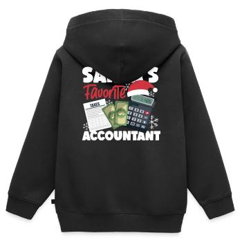 Comptable Comptable Comptable - Sweat Premium à capuche zippé enfant bio - noir - Dos - AI Model Kid Male (0cm)