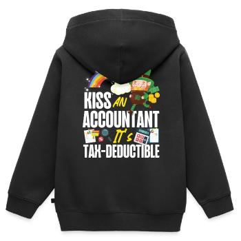 Comptable Comptable Comptable - Sweat Premium à capuche zippé enfant bio - noir - Dos - AI Model Kid Male (0cm)