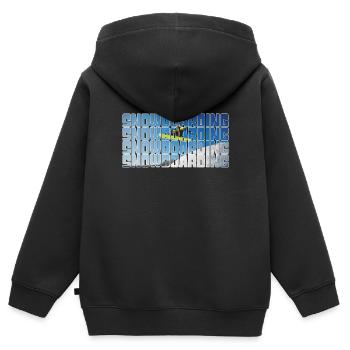 snowboarding - Kinder Premium Organic Zip Hoodie - Schwarz - Hinten - AI Model Kid Male (0cm)