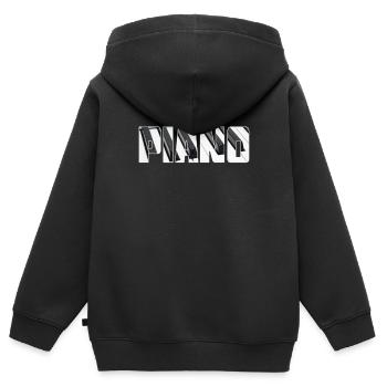 Klavier - Kinder Premium Organic Zip Hoodie - Schwarz - Hinten - AI Model Kid Male (0cm)