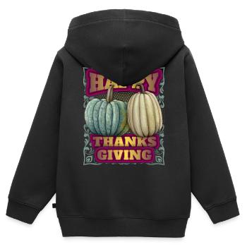 Vintage Thanksgiving, Happy Thanksgiving - Kids Premium Organic Zip-up Hoodie - black - Back - AI Model Kid Male (0cm)