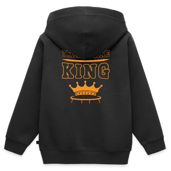 Trampolin King Bounce Trampoliner Trampolinist - Kinder Premium Organic Zip Hoodie - Schwarz - Hinten - AI Model Kid Male (0cm)