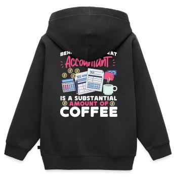 Comptable Comptable Comptable - Sweat Premium à capuche zippé enfant bio - noir - Dos - AI Model Kid Male (0cm)