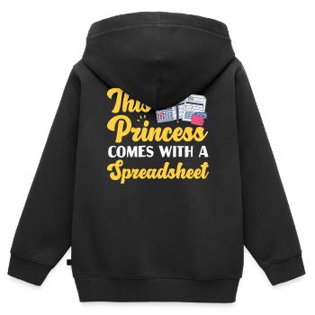 Comptable Comptable Comptable - Sweat Premium à capuche zippé enfant bio - noir - Dos - AI Model Kid Male (0cm)