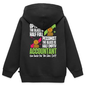 Comptable Comptable Comptable - Sweat Premium à capuche zippé enfant bio - noir - Dos - AI Model Kid Male (0cm)