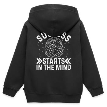 Motivational Entrepreneur Success Success Starts I - Kids Premium Organic Zip-up Hoodie - black - Back - AI Model Kid Male (0cm)