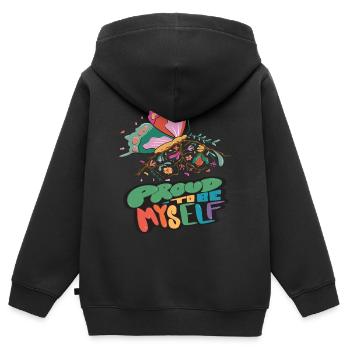 Butterfly Myself Motivational Quote with Butterfli - Kinder Premium Organic Zip Hoodie - Schwarz - Hinten - AI Model Kid Male (0cm)