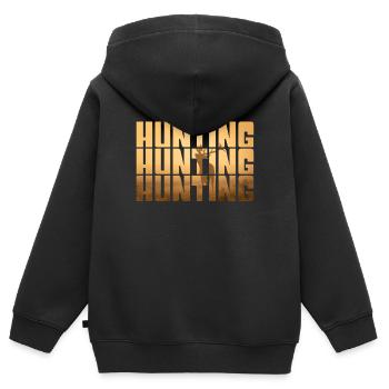 Jagen - Kinder Premium Organic Zip Hoodie - Schwarz - Hinten - AI Model Kid Male (0cm)