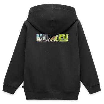 Singe - Sweat Premium à capuche zippé enfant bio - noir - Dos - AI Model Kid Male (0cm)