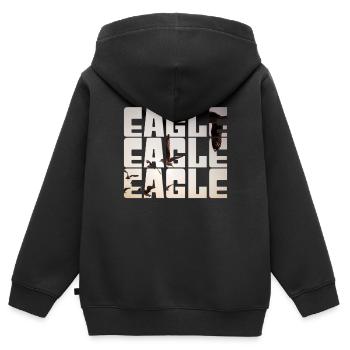 Aigle - Sweat Premium à capuche zippé enfant bio - noir - Dos - AI Model Kid Male (0cm)