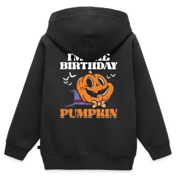 Ich Bin Die Geburtstagskürbis-hexe Gespenstische - Kinder Premium Organic Zip Hoodie - Schwarz - Hinten - AI Model Kid Male (0cm)