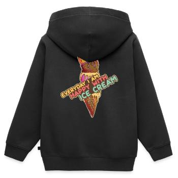 Eiscreme logo Sommer Softeis Geschenkidee - Kinder Premium Organic Zip Hoodie - Schwarz - Hinten - AI Model Kid Male (0cm)