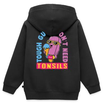 Eiscreme logo Sommer Softeis Geschenkidee - Kinder Premium Organic Zip Hoodie - Schwarz - Hinten - AI Model Kid Male (0cm)