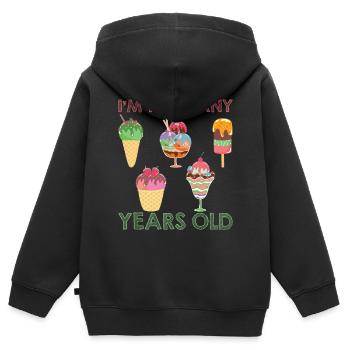 Eiscreme logo Sommer Softeis Geschenkidee - Kinder Premium Organic Zip Hoodie - Schwarz - Hinten - AI Model Kid Male (0cm)