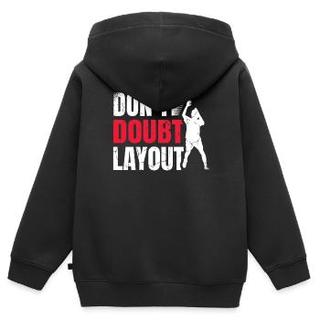 Zweifle Nicht An Layout Ultimate Frisbee Player - Kinder Premium Organic Zip Hoodie - Schwarz - Hinten - AI Model Kid Male (0cm)