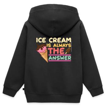 Eiscreme logo Sommer Softeis Geschenkidee - Kinder Premium Organic Zip Hoodie - Schwarz - Hinten - AI Model Kid Male (0cm)
