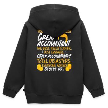 Comptable Comptable Comptable - Sweat Premium à capuche zippé enfant bio - noir - Dos - AI Model Kid Male (0cm)