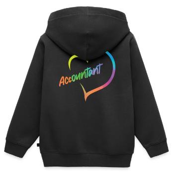 Comptable Comptable Comptable - Sweat Premium à capuche zippé enfant bio - noir - Dos - AI Model Kid Male (0cm)