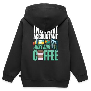 Comptable Comptable Comptable - Sweat Premium à capuche zippé enfant bio - noir - Dos - AI Model Kid Male (0cm)