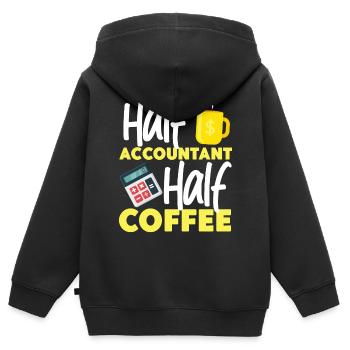 Comptable Comptable Comptable - Sweat Premium à capuche zippé enfant bio - noir - Dos - AI Model Kid Male (0cm)