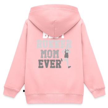 Coureur de course à pied Demi-marathon Maman - Sweat Premium à capuche zippé enfant bio - rose - Dos - AI Model Kid Female (0cm)