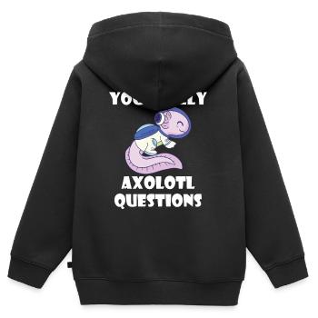 Astronaut Axolotl Funny Galaxy-Solar System-Ra - Kids Premium Organic Zip-up Hoodie - black - Back - AI Model Kid Male (0cm)