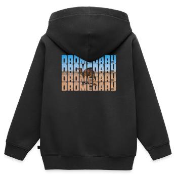 Dromedary - Kids Premium Organic Zip-up Hoodie - black - Back - AI Model Kid Male (0cm)