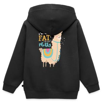 Ich Bin Nicht Fett, Ich Bin Nur Ein Flauschiges - Kinder Premium Organic Zip Hoodie - Schwarz - Hinten - AI Model Kid Male (0cm)