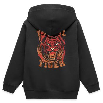 Bengal Tiger Whisperer Safari Wildlife Zookeeping - Kinder Premium Organic Zip Hoodie - Schwarz - Hinten - AI Model Kid Male (0cm)