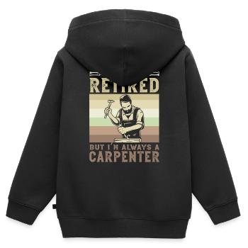 Ich Bin Vielleicht Im Ruhestand, Aber Ich Bin - Kinder Premium Organic Zip Hoodie - Schwarz - Hinten - AI Model Kid Male (0cm)