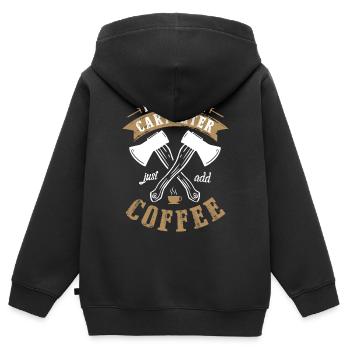 Instant Carpenter Fügen Sie Einfach Coffee Lover - Kinder Premium Organic Zip Hoodie - Schwarz - Hinten - AI Model Kid Male (0cm)
