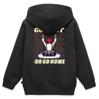 Gokart Racer Rundenrennen Rennstrecke Rennspaß - Kinder Premium Organic Zip Hoodie - Schwarz - Hinten - AI Model Kid Male (0cm)