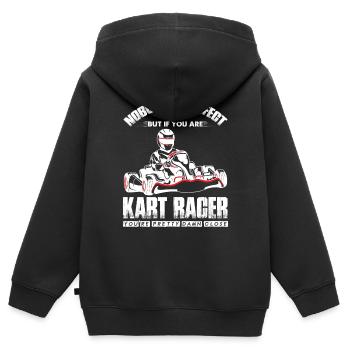 Kart Go-Kart fahren Rennbahn Fun Rennstrecke - Kinder Premium Organic Zip Hoodie - Schwarz - Hinten - AI Model Kid Male (0cm)