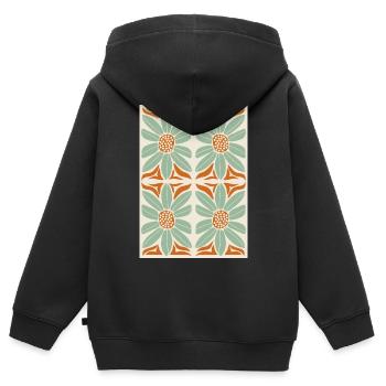 Jugendstil, Arts & Crafts, Aesthetic, Vintage-1900 - Kinder Premium Organic Zip Hoodie - Schwarz - Hinten - AI Model Kid Male (0cm)