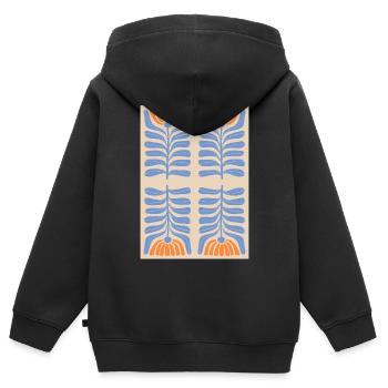 Jugendstil, Arts & Crafts, Aesthetic, Vintage-1900 - Kinder Premium Organic Zip Hoodie - Schwarz - Hinten - AI Model Kid Male (0cm)