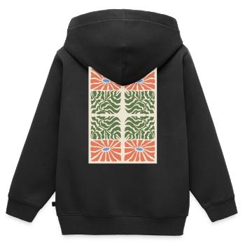 Jugendstil, Arts & Crafts, Aesthetic, Vintage-1900 - Kinder Premium Organic Zip Hoodie - Schwarz - Hinten - AI Model Kid Male (0cm)