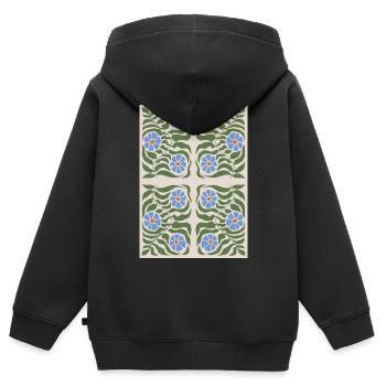 Jugendstil, Arts & Crafts, Aesthetic, Vintage-1900 - Kinder Premium Organic Zip Hoodie - Schwarz - Hinten - AI Model Kid Male (0cm)