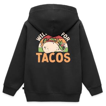 Running Runner Half Marathon Taco - Sweat Premium à capuche zippé enfant bio - noir - Dos - AI Model Kid Male (0cm)