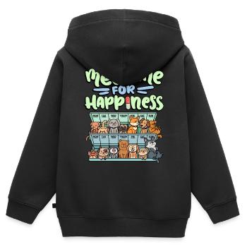 Meine Glückliche Medizin Jeden Tag Pille - Kinder Premium Organic Zip Hoodie - Schwarz - Hinten - AI Model Kid Male (0cm)