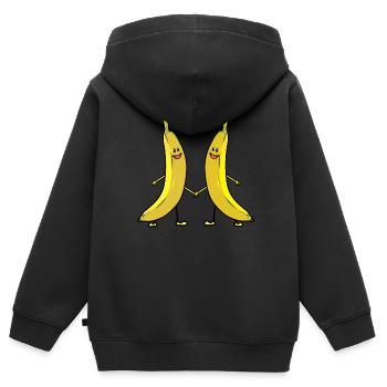 süße Bananen Obst Früchte Nahrungsmittel Kinder - Kinder Premium Organic Zip Hoodie - Schwarz - Hinten - AI Model Kid Male (0cm)