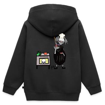Culinary Art Horror Halloween Witching Hour Kitchen - Kids Premium Organic Zip-up Hoodie - black - Back - AI Model Kid Male (0cm)
