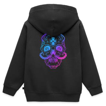 Cinco De Mayo Stylized Sugar Skull Day Of The Dead - Kinder Premium Organic Zip Hoodie - Schwarz - Hinten - AI Model Kid Male (0cm)
