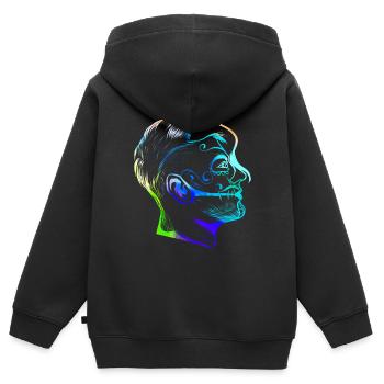 Colorful Stylized Male Calaveras Makeup Day Of - Kinder Premium Organic Zip Hoodie - Schwarz - Hinten - AI Model Kid Male (0cm)